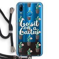 CaseCompany Cactus quote: Huawei P20 Lite Transparant Hoesje met koord