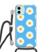 CaseCompany Margrietjes: iPhone 11 Transparant Hoesje met koord