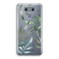 CaseCompany Tropical watercolor leaves: LG G6 Transparant Hoesje