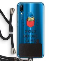 CaseCompany Fries before guys: Huawei P20 Lite Transparant Hoesje met koord