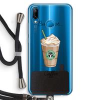 CaseCompany But first coffee: Huawei P20 Lite Transparant Hoesje met koord