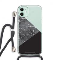 CaseCompany Combinatie marmer: iPhone 11 Transparant Hoesje met koord