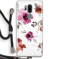 CaseCompany Geschilderde bloemen: LG G7 Thinq Transparant Hoesje met koord