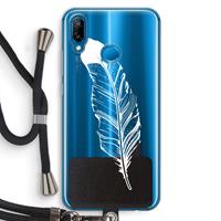 CaseCompany Pluim: Huawei P20 Lite Transparant Hoesje met koord