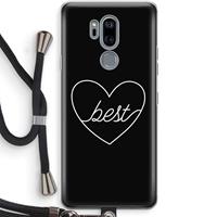 CaseCompany Best heart black: LG G7 Thinq Transparant Hoesje met koord
