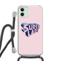 CaseCompany Superlady: iPhone 11 Transparant Hoesje met koord