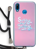 CaseCompany Sorry not sorry: Huawei P20 Lite Transparant Hoesje met koord