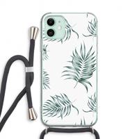 CaseCompany Simple leaves: iPhone 11 Transparant Hoesje met koord