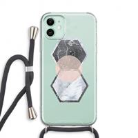 CaseCompany Creatieve toets: iPhone 11 Transparant Hoesje met koord