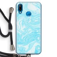 CaseCompany Waterverf blauw: Huawei P20 Lite Transparant Hoesje met koord