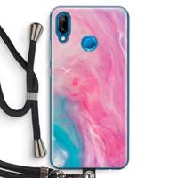 CaseCompany Roze explosie: Huawei P20 Lite Transparant Hoesje met koord