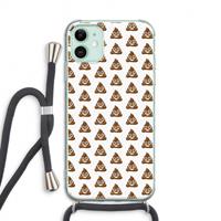 CaseCompany Poop emoji: iPhone 11 Transparant Hoesje met koord