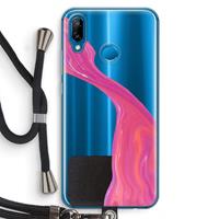 CaseCompany Paarse stroom: Huawei P20 Lite Transparant Hoesje met koord