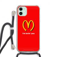 CaseCompany I'm lovin' you: iPhone 11 Transparant Hoesje met koord