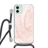 CaseCompany Peach bath: iPhone 11 Transparant Hoesje met koord