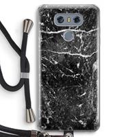 CaseCompany Zwart marmer: LG G6 Transparant Hoesje met koord