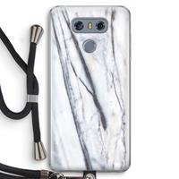 CaseCompany Gestreepte marmer: LG G6 Transparant Hoesje met koord