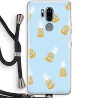 CaseCompany Ananasjes: LG G7 Thinq Transparant Hoesje met koord