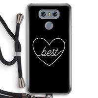 CaseCompany Best heart black: LG G6 Transparant Hoesje met koord
