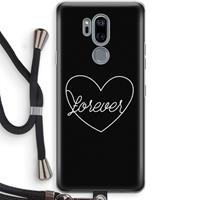 CaseCompany Forever heart black: LG G7 Thinq Transparant Hoesje met koord