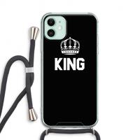 CaseCompany King zwart: iPhone 11 Transparant Hoesje met koord