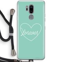 CaseCompany Forever heart pastel: LG G7 Thinq Transparant Hoesje met koord