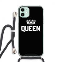 CaseCompany Queen zwart: iPhone 11 Transparant Hoesje met koord