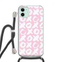 CaseCompany XOXO: iPhone 11 Transparant Hoesje met koord