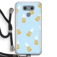 CaseCompany Ananasjes: LG G6 Transparant Hoesje met koord