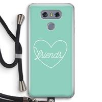 CaseCompany Friends heart pastel: LG G6 Transparant Hoesje met koord