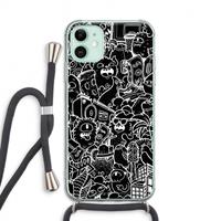 CaseCompany Vexx Black City : iPhone 11 Transparant Hoesje met koord