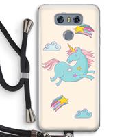 CaseCompany Vliegende eenhoorn: LG G6 Transparant Hoesje met koord