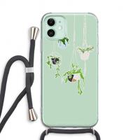 CaseCompany Hang In There: iPhone 11 Transparant Hoesje met koord