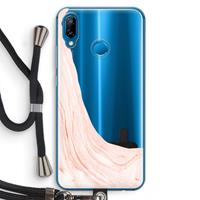 CaseCompany Peach bath: Huawei P20 Lite Transparant Hoesje met koord