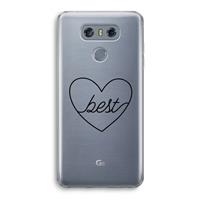 CaseCompany Best heart black: LG G6 Transparant Hoesje