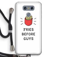 CaseCompany Fries before guys: LG G6 Transparant Hoesje met koord