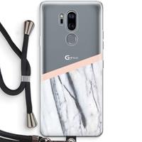 CaseCompany A touch of peach: LG G7 Thinq Transparant Hoesje met koord