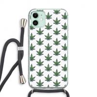 CaseCompany Weed: iPhone 11 Transparant Hoesje met koord