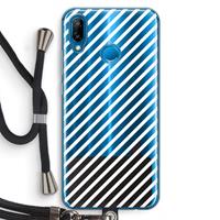 CaseCompany Strepen zwart-wit: Huawei P20 Lite Transparant Hoesje met koord