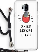 CaseCompany Fries before guys: LG G7 Thinq Transparant Hoesje met koord
