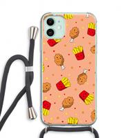 CaseCompany Chicken 'n Fries: iPhone 11 Transparant Hoesje met koord