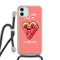 CaseCompany One In A Melon: iPhone 11 Transparant Hoesje met koord