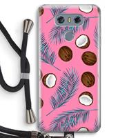 CaseCompany Kokosnoot roze: LG G6 Transparant Hoesje met koord