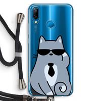 CaseCompany Cool cat: Huawei P20 Lite Transparant Hoesje met koord