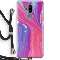 CaseCompany Paarse stroom: LG G7 Thinq Transparant Hoesje met koord