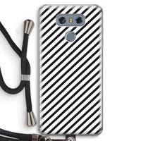 CaseCompany Strepen zwart-wit: LG G6 Transparant Hoesje met koord