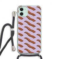 CaseCompany Bacon to my eggs #2: iPhone 11 Transparant Hoesje met koord