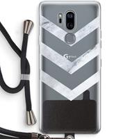 CaseCompany Marmeren pijlen: LG G7 Thinq Transparant Hoesje met koord