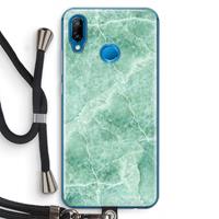 CaseCompany Groen marmer: Huawei P20 Lite Transparant Hoesje met koord