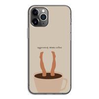 CaseCompany Aggressively drinks coffee: iPhone 11 Pro Transparant Hoesje